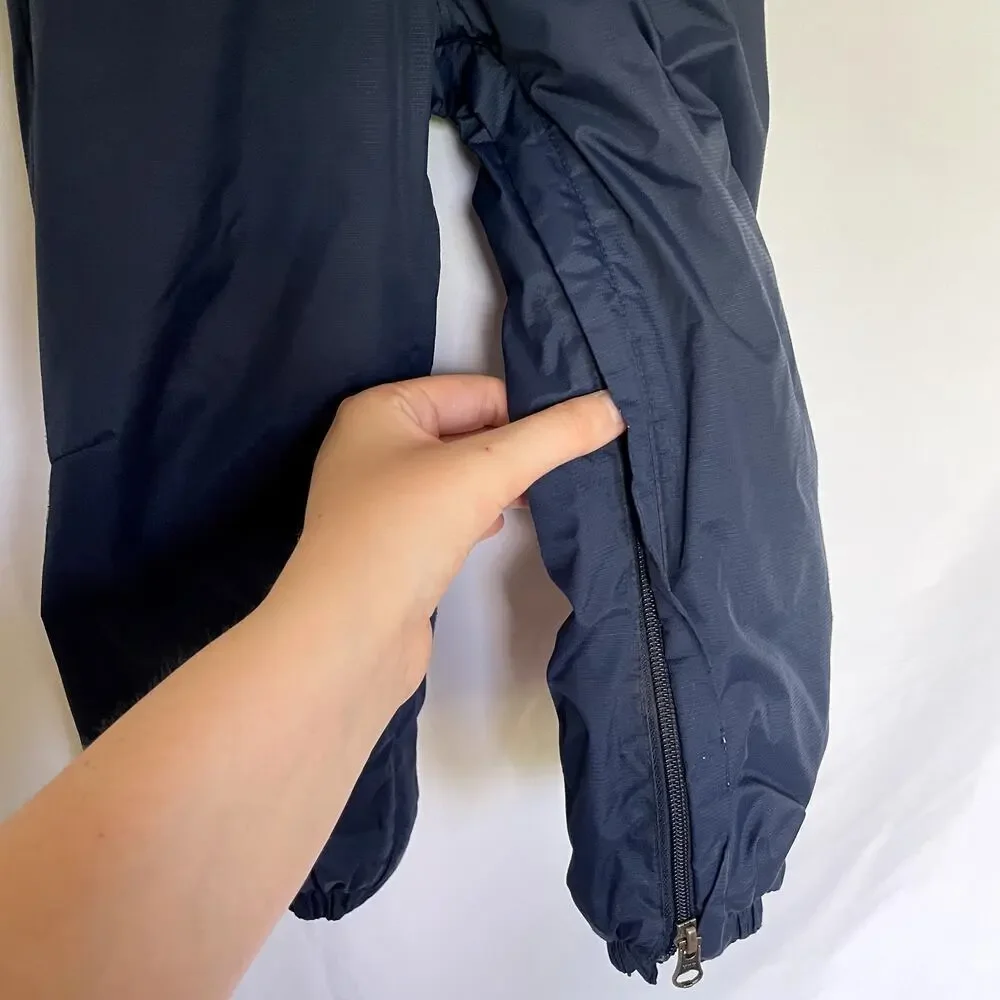 Columbia navy blue kids size 4T snowpants warm winter velcro shoulders FLAW